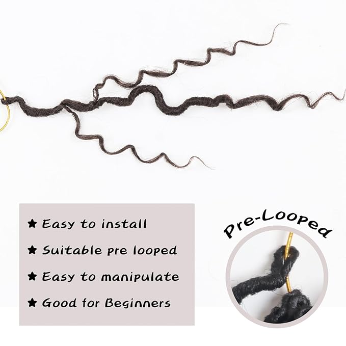 Goddess Locs Crochet Hair,10 Inch 9 Packs Synthetic Faux Locs Crochet Hair for Black Women,River Locs Hair Extensions Boho Style Pre looped Faux Locs with Curly Ends