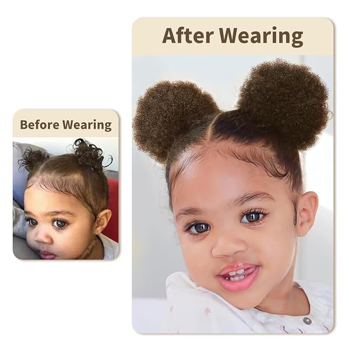 isheeny Medium Human Hair Ponytail Extension For Girls Ages 5-8, Natural Human Hair Drawstring Ponytail Hair Extensions Brown For Little Girls, Curly Hairpiece, Soft, And Durable For Repeated Use