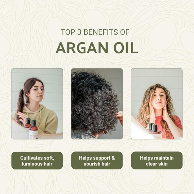 Argan Oil for Hair Growth Oil 4 Gallon (Aceite de Argan) - 100% Pure Cold Pressed Moroccan Oils - Suitable for Colored & Damaged Hair, Face, Body Oils, Nail & Scalp