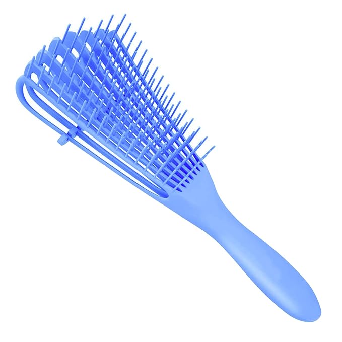 Detangling Brush for Afro America/African Hair Textured 3a to 4c, Knots Detangler Scalp Massage Comb for Women (Blue, 1 Count)