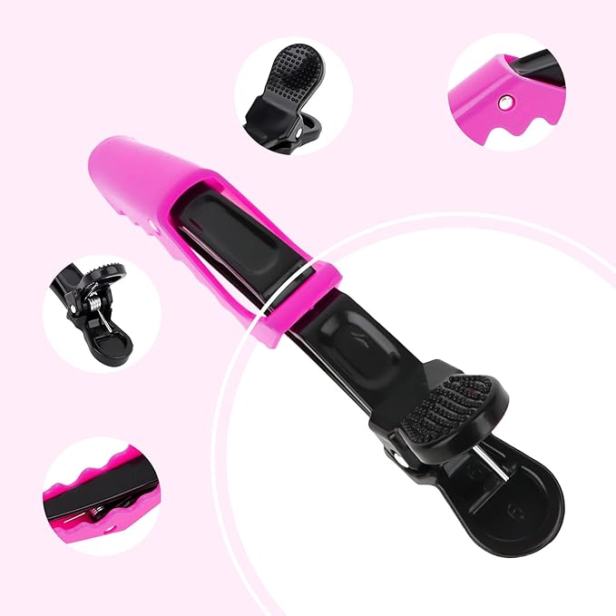 Ondder 24 Pcs Hair Clips, Large Alligator, Black Pink, for Styling Sectioning, Pro Salon, Hair Styling Accessories for Women