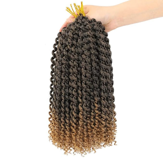 Dansama Passion Twist Hair Water Wave Braiding Hair for Butterfly Style Crochet Braids Bohemian Hair Extensions (14inch (Pack of 7), T1B/27）