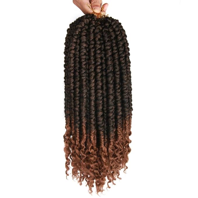 14 Inch Twist Crochet Hair Spring Twist Crochet Senegalese 8 Packs Crochet Hair For Black Women (14inch (Pack of 8), T1B/30#)