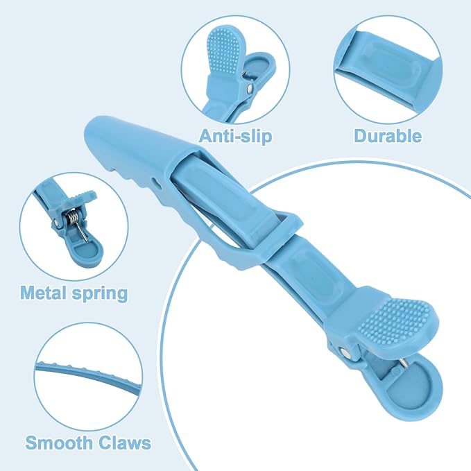 24 Pack Blue Alligator Hair Clips, 4.5 inch Clips for Hair Sectioning, Hair Styling Accessories for Women Men Girls Teens