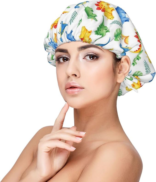 Satin Silk Bonnet for Sleeping Women Double Layer Sleep Hair Bonnets Caps for Curly Braid Hair