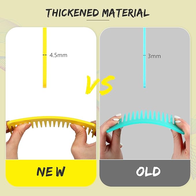 Patelai Wide Tooth Comb Large Hair Detangling Comb for Curly, Wet Dry Hair, No Handle Detangler Accessories(Yellow, Cyan)