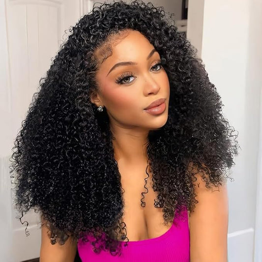 Half Wig Human Hair Jerry Curly Half Wig 200% Density Wear And Go Glueless Wigs Human Hair 3 In 1 Half Wigs With Drawstring Seamless Flip Headband Wig For Women 18Inch