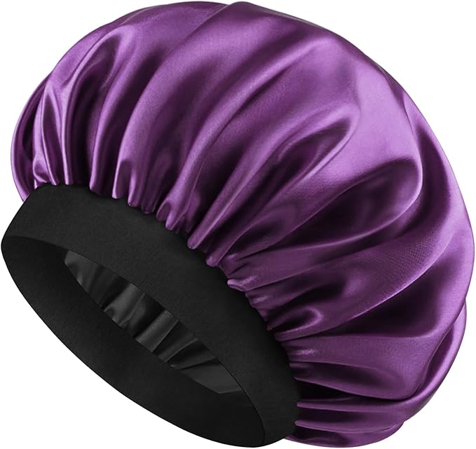 Satin Silk Bonnet for Men & Women, Double Layer Silk Sleep Bonnets, Soft Satin Lined Bonnet for Curly & Natural Hair