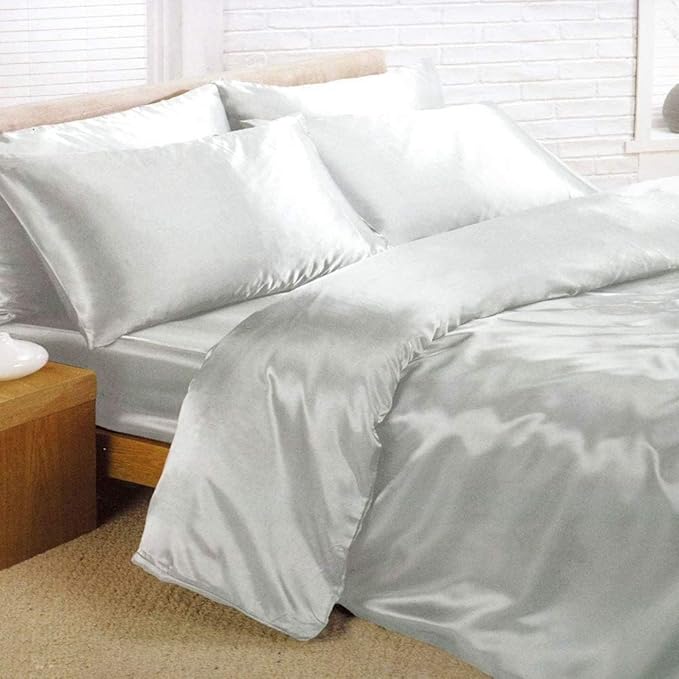 100% Mulberry Silk Pillowcases Set of 2 for Hair and Skin and Super Soft and Breathable Queen Size Nature Silk Pillowcases (Queen, White)