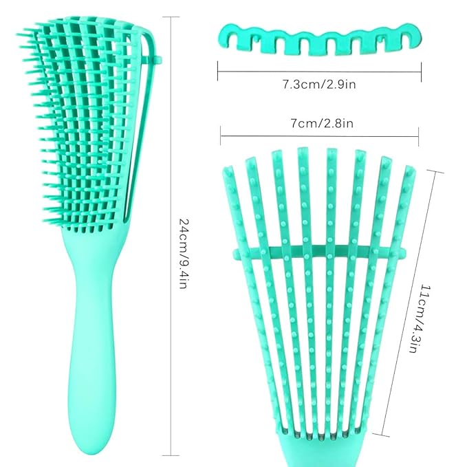 Detangling Brush for Afro America/African Hair Textured 3a to 4c, Knots Detangler Scalp Massage Comb for Women (Blue, 1 Count)