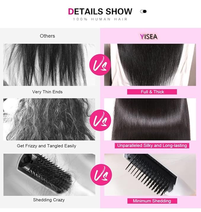 YISEA Brazilian Body Wave Bundles with Closure(16 18 20+14 Closure) Human Hair 3 Bundles with 4x4 Lace Closure Braziian Virgin Human Hair