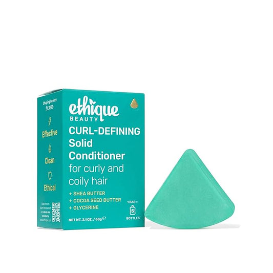 Ethique Curl-Defining Conditioner Bar with Shea Butter - Plastic-Free, Cruelty-Free, Vegan, 2.12 oz - Formerly Curliosity