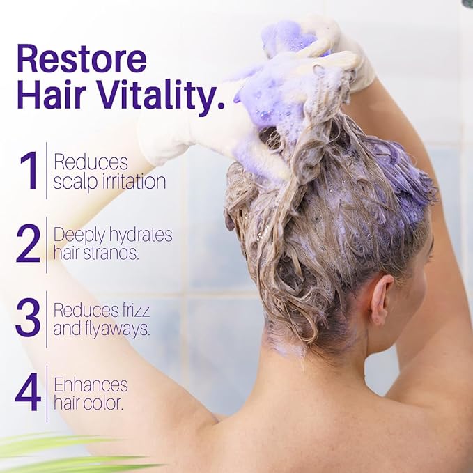 Purple Shampoo and Conditioner Set, For Blonde, Silver, and Gray Hair - Purple Shampoo Conditioner for Men Women, Sulfate Free Anti Yellowing Vibrant Color Protection - 16 fl oz each