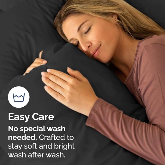 King Pillow Cases Set of 6 - Ultra Soft Hotel Quality Pillowcase Covers - Comfy & Wrinkle Free - Shrink, Stain and Fade Resistant - Easy-Care, Machine Washable Pillow Protectors - 6 Piece Set - Black