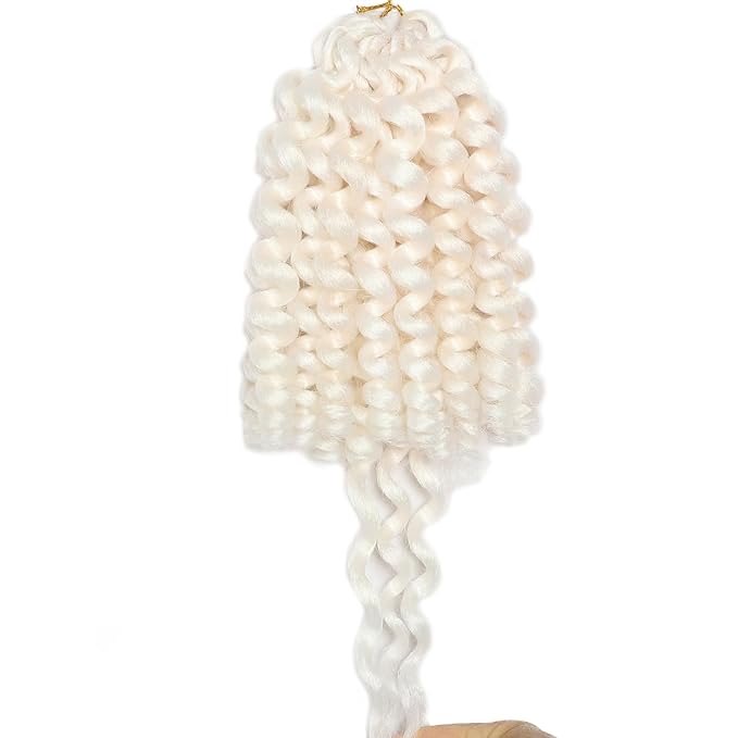 White 3Packs 2X Ringlet Wand Curl Jamaican Bounce 8 inch Synthetic Pre Looped Crochet Hair Extensions Crochet Braiding Hair 20 Roots