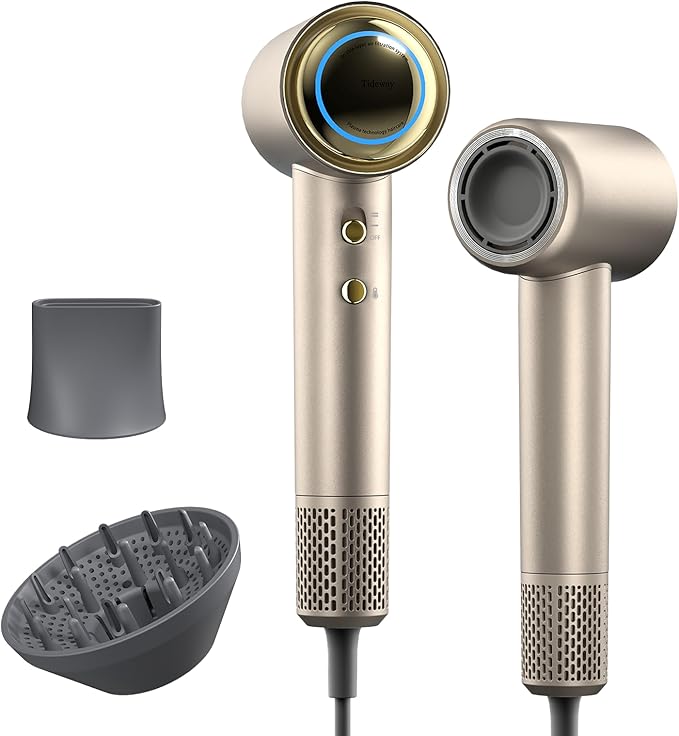 Tideway Hair Dryer, Blow Dryer with Diffuser High-Speed Plasma Ionic Low Noise for Fast Drying, Travel Hair Dryer for Women and Man, Curly/Wavy & Long/Thick Color-Treated Hair H11