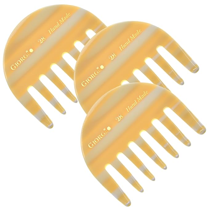 Giorgio G28 Detangling Comb, Pocket and Travel Comb for Thick Hair, Handmade Wide-Tooth Hair Detangler for Wet and Dry Everyday Care, Saw-Cut and Polished