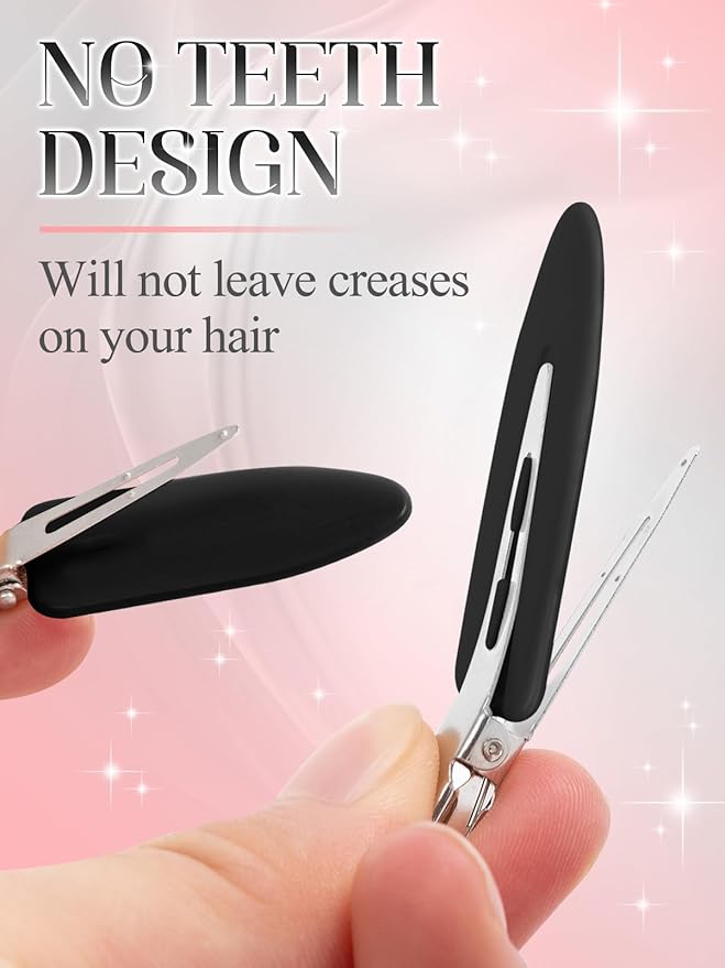 8Pcs No Bend No Crease Hair Clips - Styling Duck Bill Clips Alligator Hair Barrettes for Styling Sectioning Small Gifts for Women Girl Salon Hairstyle Hairdressing Bangs Waves, Black & White
