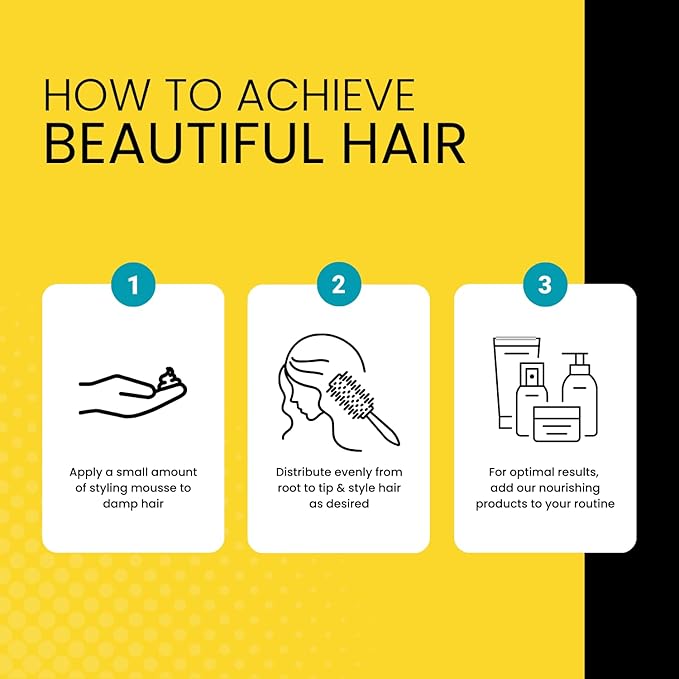 The Hair Diagram - Ashley Marie Styling Mousse with Frizz Control - Natural Ingredients - Volumizing & Moisturizing Mousse - Quick Dry, No Flake Formula - Color Safe - Paraben & Sulfate Free - 7oz