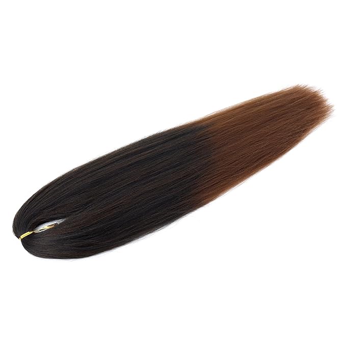 Dorsanee Braiding Hair Pre Stretched 22 Inch 8 Packs Ombre Brown Braiding Hair Extensions for Crochet Box Braids Twists Locs Hair Soft Yaki Texture Hot Water Setting (22inch,#1B/30)