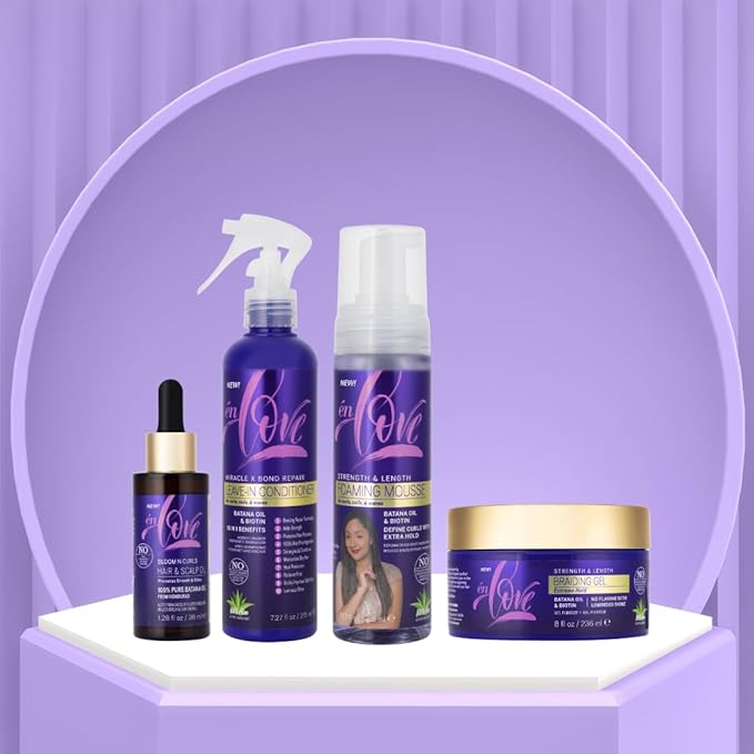 Strength & Length Extra Hold Foaming Mousse – With Organic Batana Oil, Rosemary & Caffeine – Defines Curls, Sets Wraps, Braids, Twists & Locs, Deep Shine, Anti-Breakage, Frizz Control