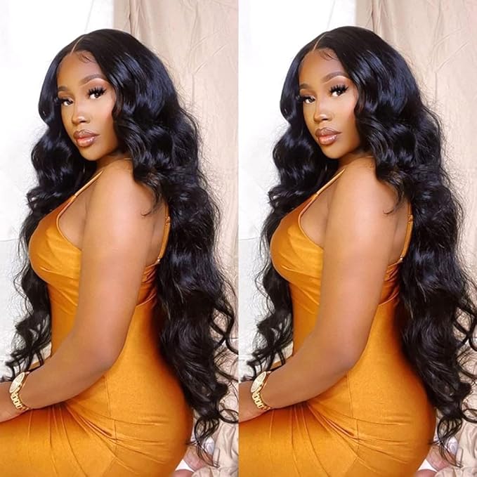 YISEA Body Wave 4 Bundles with Closure(16 18 20 22+14) 100% Unprocessed Brazilian Body Wave Human Hair Bundles with 4X4 Lace Closure Free Part Natural Color