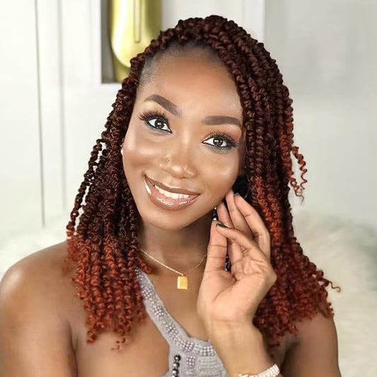 Passion Twist Crochet Hair 14Inch Passion Twist Hair 8 Packs Pre-Twisted Passion Twist Crochet Hair for Black Women Soft Passion Twist Curly Crochet Hair T350