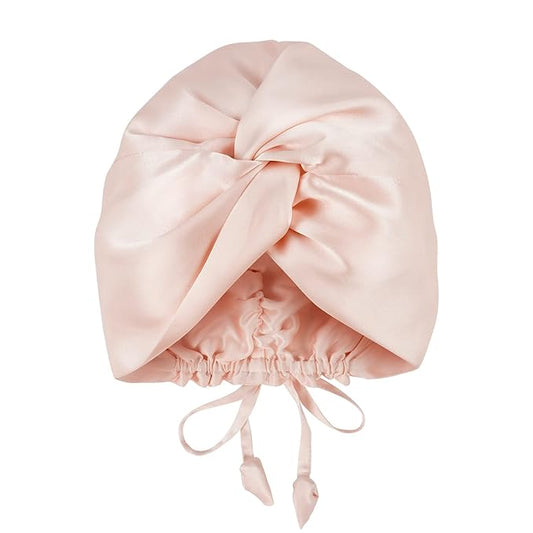 OLESILK Silk Bonnet for Sleeping Women: 100% Mulberry 22 Momme Silk, Adjustable Fit for Night Hair Care, No Frizz for Curls, Pink