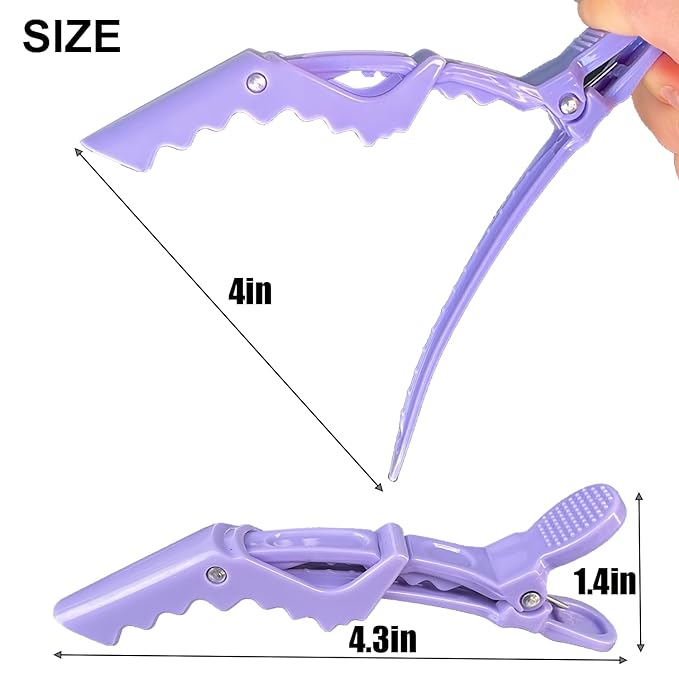 30 Pcs Alligator Hair Clip for Styling Sectioning - Salon Hair Clip for Thick Hair, Plastic Hair Styling Clip with Wide Teeth & Double-Hinged Design (Purple)