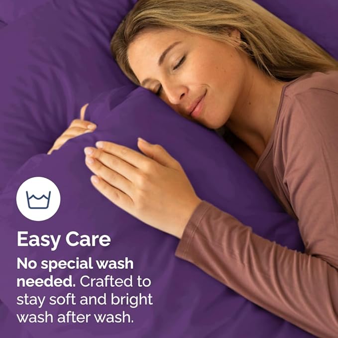 Queen Pillow Cases Set of 6 - Ultra Soft Hotel Quality Pillowcase Covers - Comfy & Wrinkle Free - Shrink, Stain & Fade Resistant - Easy-Care, Machine Washable Pillow Protectors - 6 Piece Set - Purple