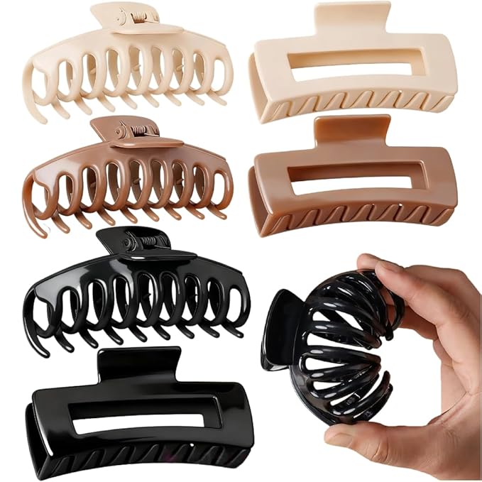 6 Pack Silicone Cloud Claw Clips, Soft & Flexible Cloud Claw Clips, Squishy Hairclips for Thin and Thick, Hair Accessories for Women & Girls