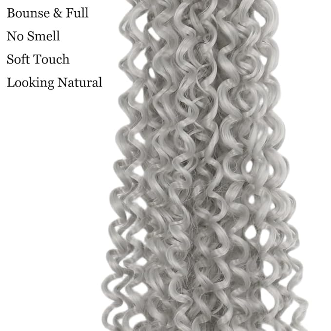 Passion Twist Hair Extensions Gray Curly Crochet Hair 12 Inch Short Curly Braiding Hair 3 Packs Crochet Braids with Curls for Black Women(12",Gray)