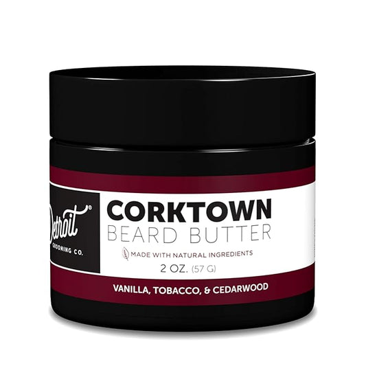 Detroit Grooming Co. Beard Butter for Men | Softens, Thickens & Hydrates with Safflower Oil & Shea Butter | Corktown Scent, 2oz