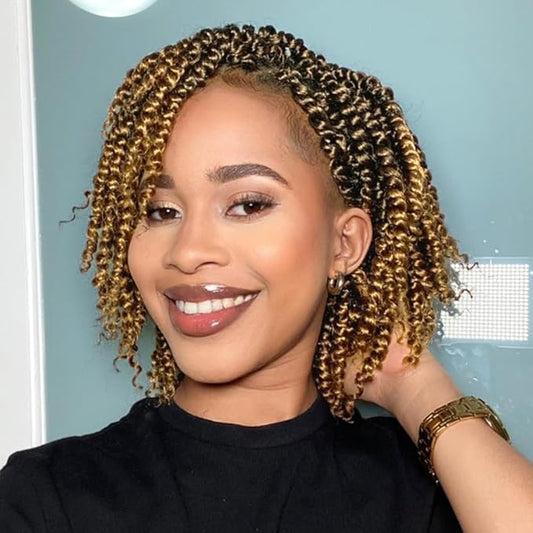 Passion Twist Crochet Hair 8Inch Passion Twist Hair 8 PacksShort Pre-Twisted Crochet Hair for Black Women Soft Passion Twist Curly T27