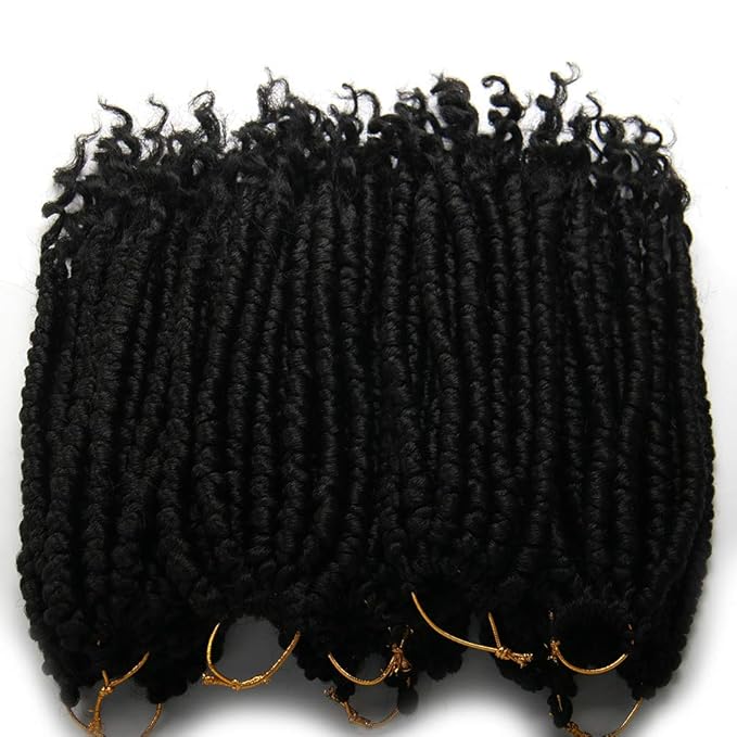 12 Inch Black Crochet Hair For Black Women 8 Packs Crochet Braids Spring Twist Crochet Braiding Curly Crochet Hair Spring Twist Hair Curl End (12inch (Pack of 8), 1B#)