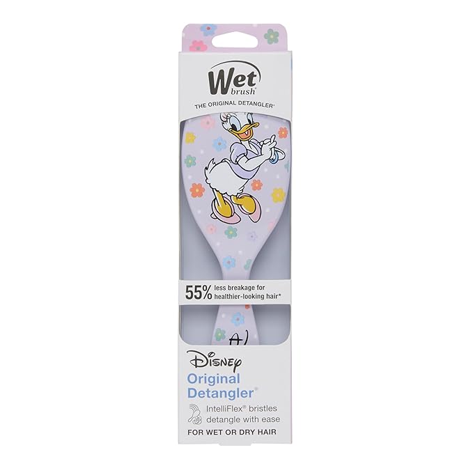 Wet Brush Original Detangling Hair Brush, Hello Disney Daisy Duck - Ultra-Soft IntelliFlex Bristles - Detangler Brush Glide Through Tangles With Ease For All - For Women, Men, Wet & Dry Hair