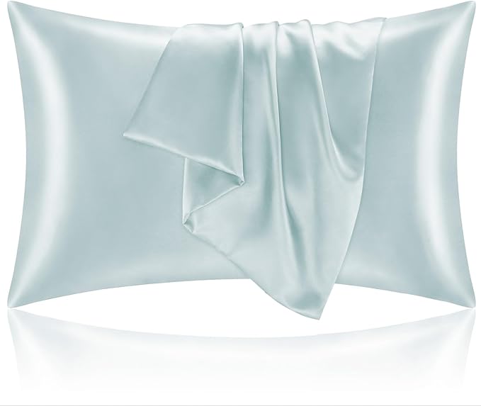 BEDELITE Satin Pillowcase for Hair and Skin, Super Soft and Cooling Similar to Silk Pillow Cases 2 Pack with Envelope Closure, Gift for Women Men(20"x40" King Size, Stone Blue)