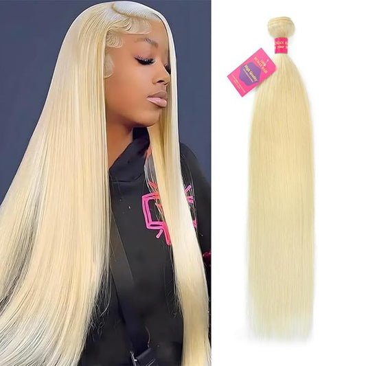 613 Bundle Human Hair 20 Inch Straight Blonde 1 Bundle Human Hair 14A Grade 100% Unprocessed Brazilian Virgin 613 Straight 1 Bundle