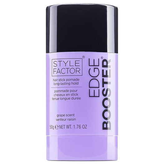 Style Factor EDGE BOOSTER Hair Wax Stick Pomade with Beeswax | Strong Hold Slick Stick for Flyaways, Edges & Baby Hair for Sleek Buns & Ponytails | Stocking Stuffers for Women Girls Teen | Grape
