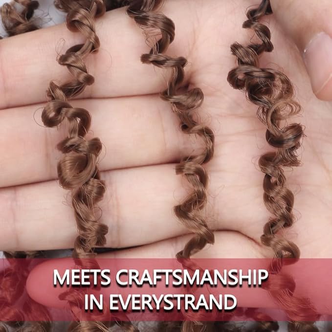 Yanky Twist Crochet Hair, PILLUGER Yaki Twists Hair Micro Spring Twist Braids,9 Packs Pre-looped passion Twist Brown Senegalese With Curls Crochet Synthetic Hair Extensions（16-OT30）