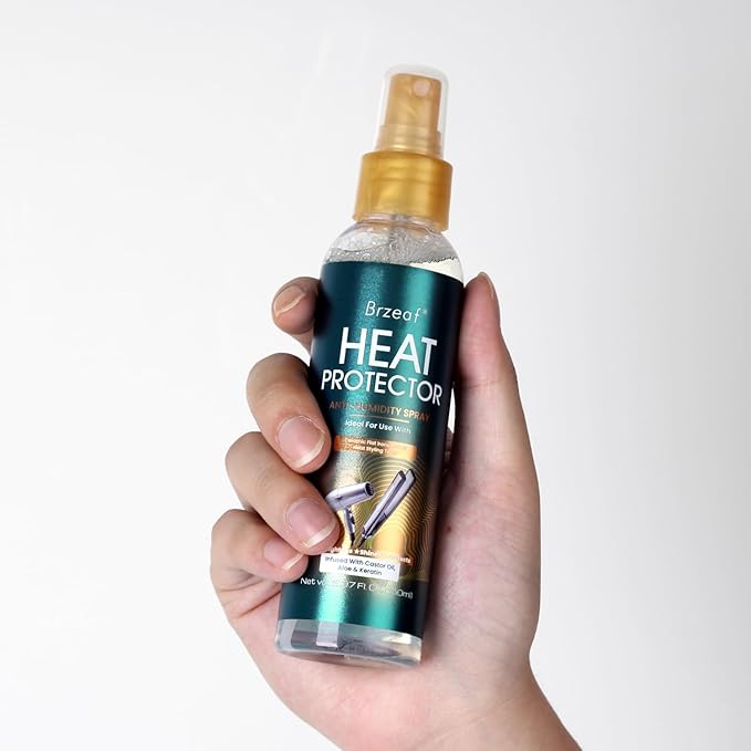 Brzeaf Heat Protection Spray for Hair (150ml), Professional Grade Thermal Protector &Smooth & Moisturizing, Heat Damage Protection, Heat Protectant Spray-Shiny, for All Hair Types