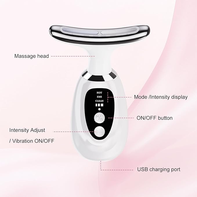 Multi-Functional-Red-Light-Therapy-for-Face and Neck-Eye-Head Massager,7 Colors Skin Rejuvenation Lifting Facial Massager for Toning,Glow Boost，Wrinkle&Dark Circle Reducer,Scalp Massager Hair Growth