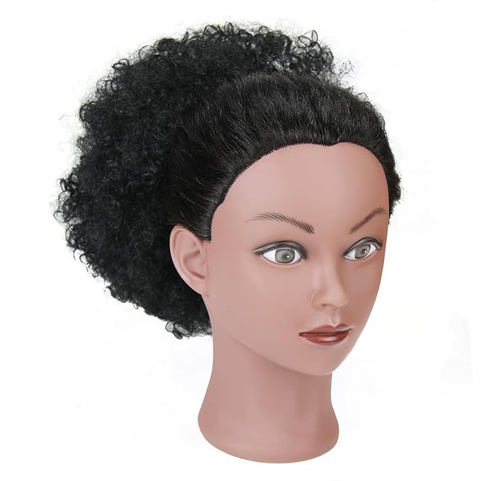 Afro Puff Drawstring Ponytail Extension for Black Women Short Afro Curly Ponytail Extension Clip On Kinky Drawstring Curly Ponytail Bun (1#)