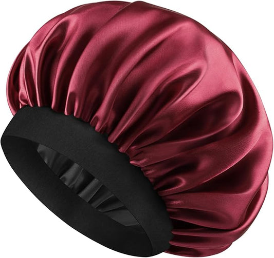 Satin Silk Bonnet for Men & Women, Double Layer Silk Sleep Bonnets, Soft Satin Lined Bonnet for Curly & Natural Hair