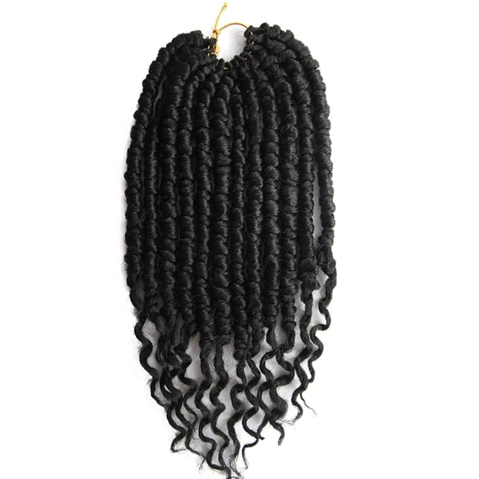 12 Inch Black Crochet Hair For Black Women 8 Packs Crochet Braids Spring Twist Crochet Braiding Curly Crochet Hair Spring Twist Hair Curl End (12inch (Pack of 8), 1B#)