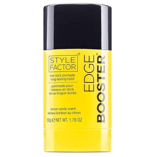 Style Factor EDGE BOOSTER Hair Wax Stick Pomade with Beeswax | Strong Hold Slick Stick for Flyaways, Edges & Baby Hair for Sleek Buns & Ponytails | Stocking Stuffers for Women Girls Teen | Lemon Candy