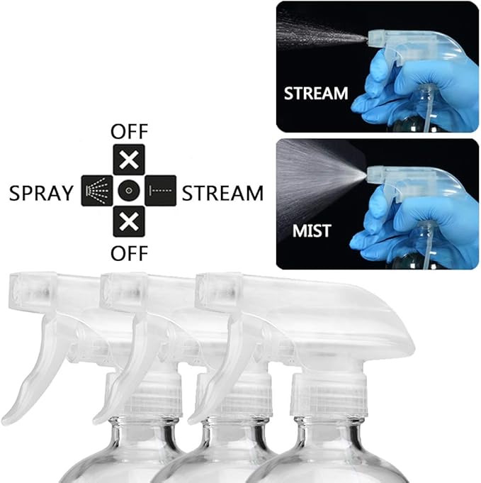 Cosywell Glass Spray Bottles Empty 16oz Boston Round Bottle Refillable Container for Essential Oils with Funnel Lables Cleaning Products Aromatherapy Lotions Liquid Soaps (WhiteWhite)