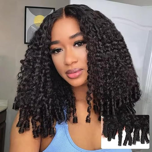 VIPbeauty Burmese Curly Half Wig Human Hair 200 Density 3 In 1 Seamless Flip Over Glueless Wear and Go Beginner Friendly 14A Brazilian Virgin Burmese Curly Wig Human Hair Drawstring Headband 12 Inch