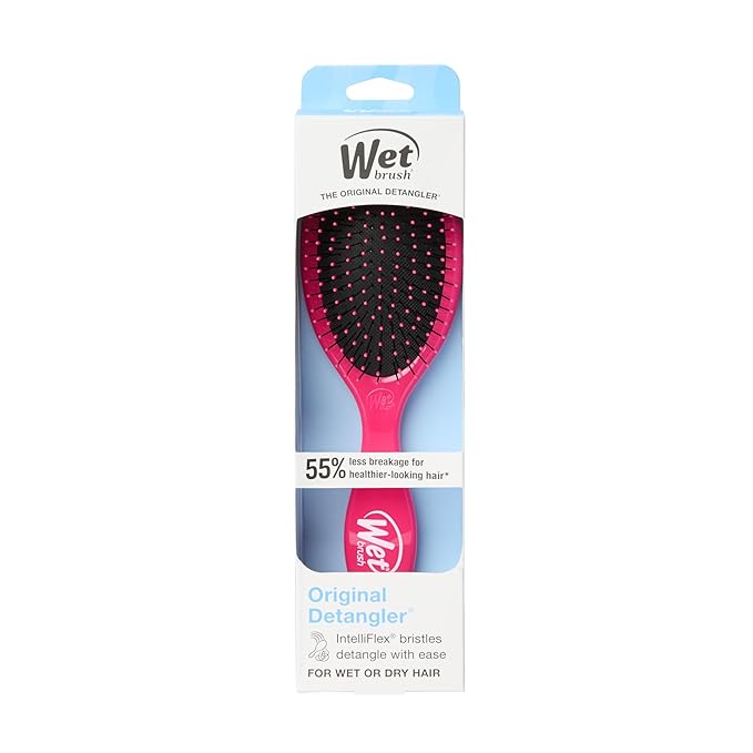 Wet Brush Original Detangler Hair Brush, Pink, Ultra-Soft IntelliFlex Bristles, Detangling Bristles Glide Through Tangles (Wet Dry & Damaged Hair), Women & Men (Pack of 2)