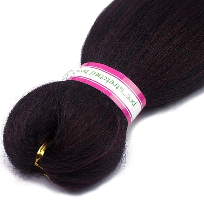 Dorsanee Ombre Burgundy Braiding Hair Pre Stretched 20 Inch 8 Packs Braiding Hair Extensions for Crochet Box Braids Twists Locs Hair Itch Free Soft Yaki Texture Hot Water Setting (20inch,#1B/Bug)